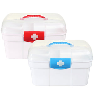 Plastic 2 Layers Home Medicine Chest First Aid Kit - Korbox