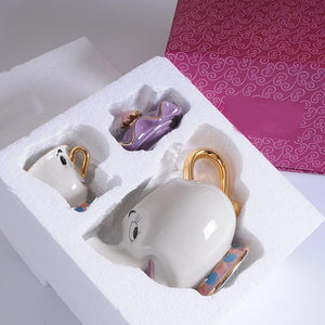 New Cartoon Beauty And The Beast Teapot Mug Mrs Potts Chip Tea Pot Cup One Set Lovely Christmas Gift Fast Post - Korbox