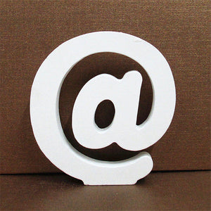 1pc 10CMX10CM White Wooden Letter English Alphabet DIY Personalised Name Design Art Craft Free Standing Heart Wedding Home Decor - Korbox