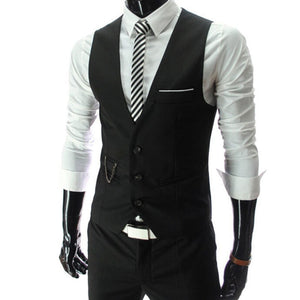2019 New Arrival Dress Vests For Men Slim Fit Mens Suit Vest Male Waistcoat Gilet Homme Casual Sleeveless Formal Business Jacket - Korbox