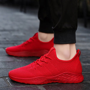 Breathable Men Sneakers Male Shoes Adult Red Black Gray High Quality Comfortable Non-slip Soft Mesh Men Shoes Summer Size 39-46 - Korbox