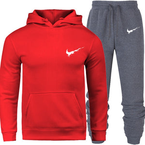 New 2018 Brand Tracksuit Men Thermal Men Sportswear Sets Fleece Thick Hoodie+Pants Sporting Suit Casual Sweatshirts Sport Suit - Korbox