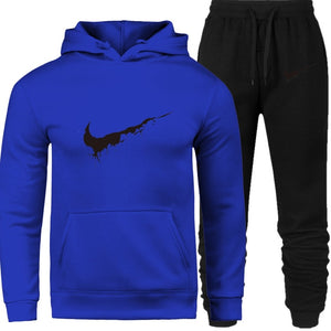 New 2018 Brand Tracksuit Men Thermal Men Sportswear Sets Fleece Thick Hoodie+Pants Sporting Suit Casual Sweatshirts Sport Suit - Korbox