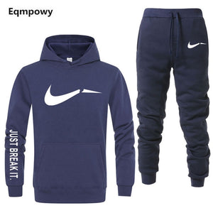 Men's Tracksuit 2 sets of new fashion jacket sportswear men's sweatpants hoodies spring and autumn men's brand hoodies pants - Korbox