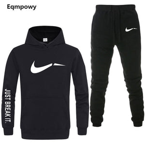 Men's Tracksuit 2 sets of new fashion jacket sportswear men's sweatpants hoodies spring and autumn men's brand hoodies pants - Korbox